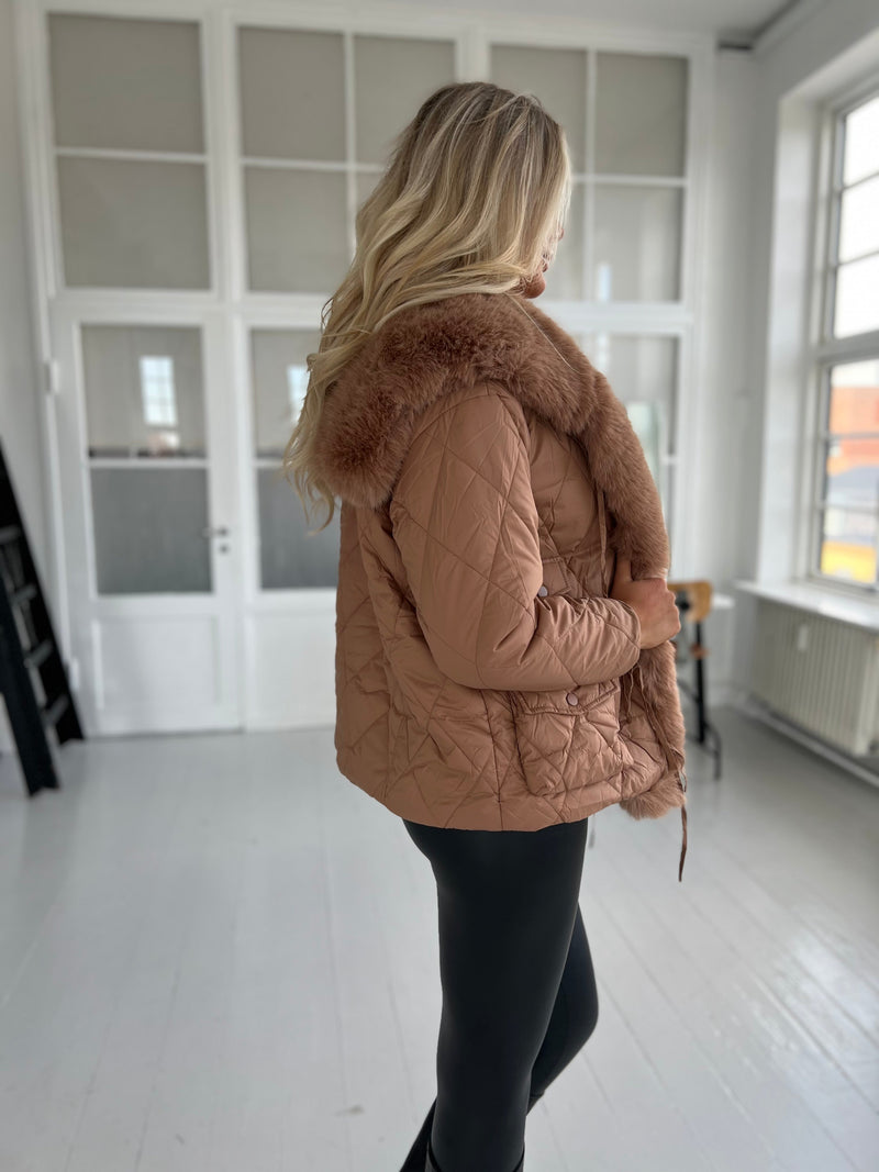 Flam camel puffed jacket (7506)-jakke-Aaberg Copenhagen