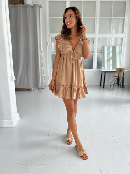 Lucce caramel dress (1258)-kjole-Åberg CPH-Åberg Copenhagen DK