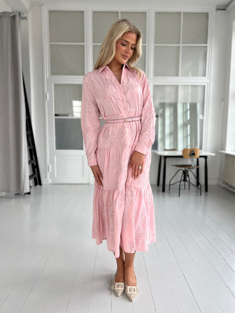 Flam rose shirt dress