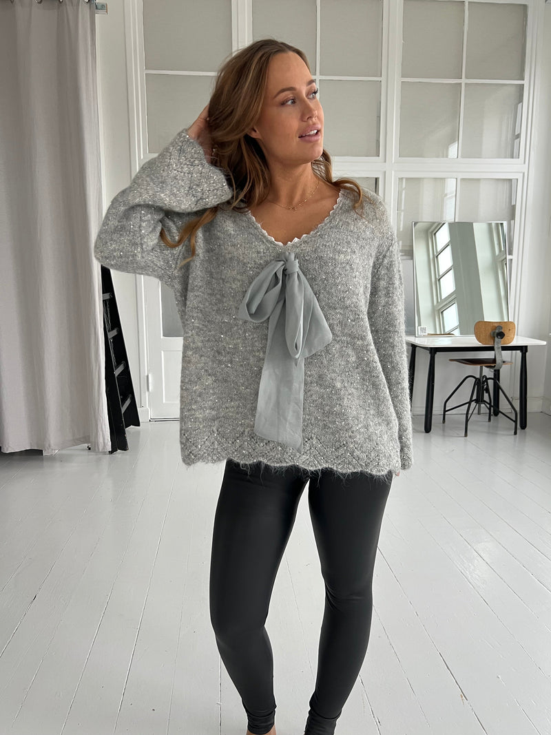 Azaka grey shimmer knit