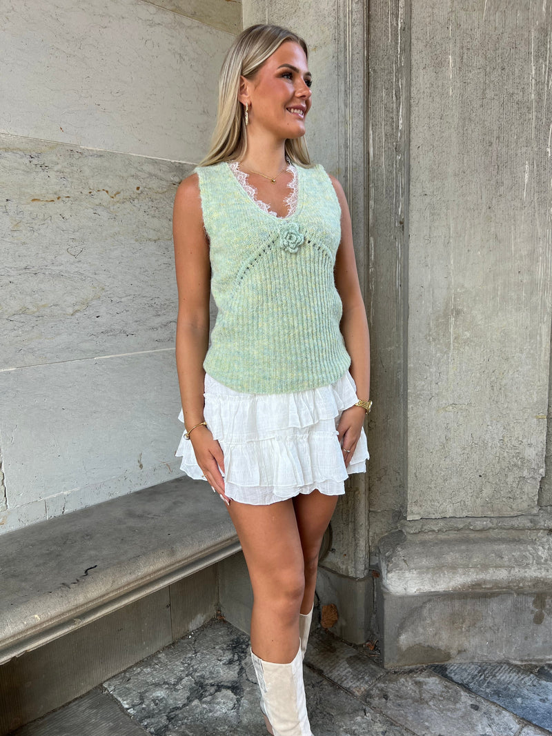 Azaka light green knit vest