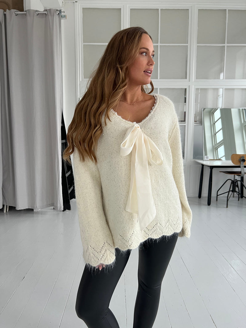 Azaka beige shimmer knit