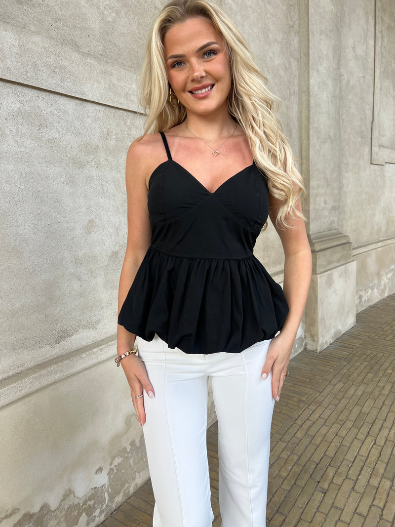 Estee black ballon top