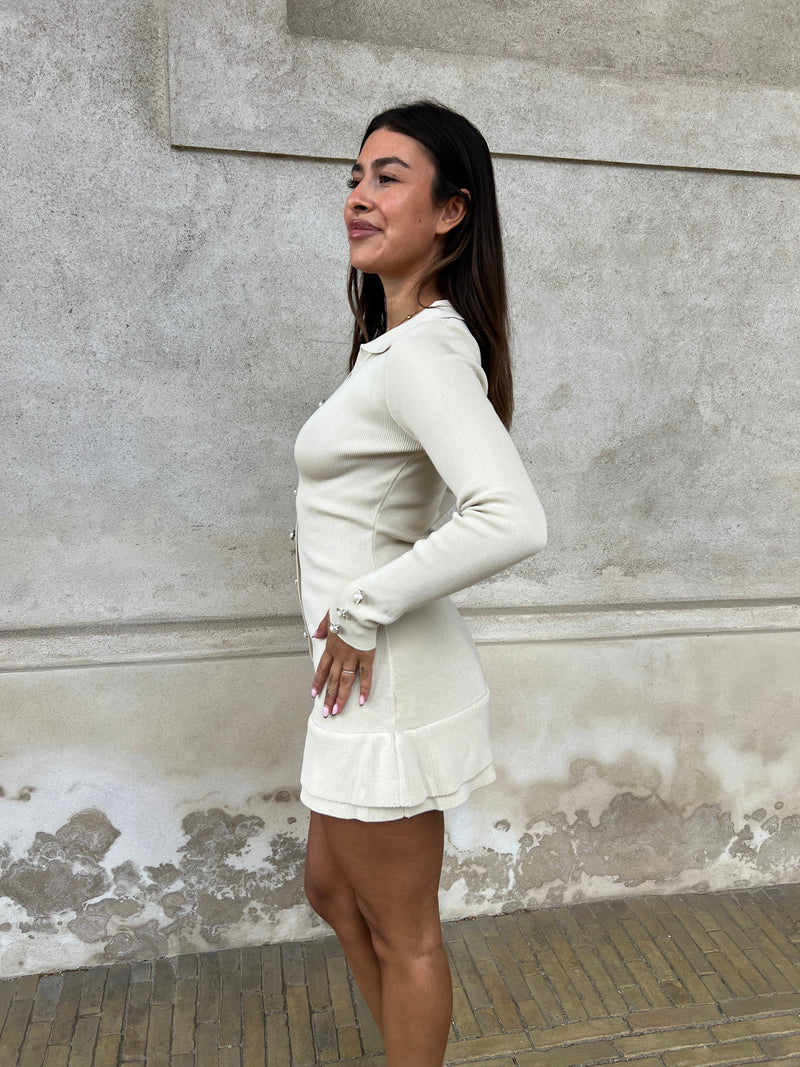 Azaka beige knit dress