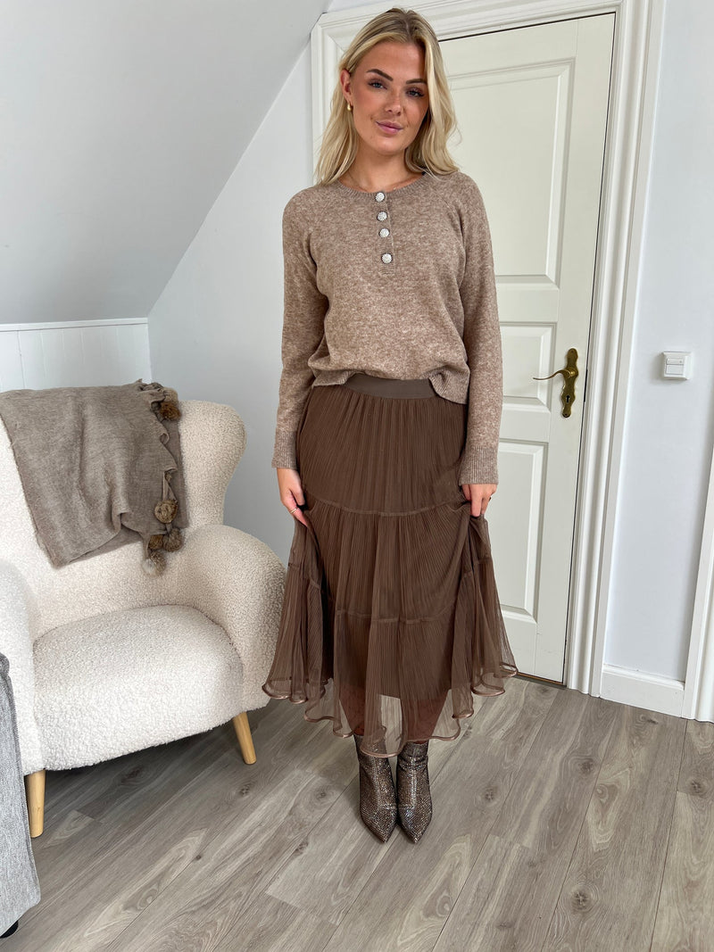 Orice Taupe  tulle skirt