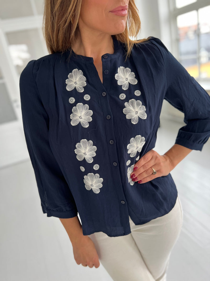 Majolica blue blouse