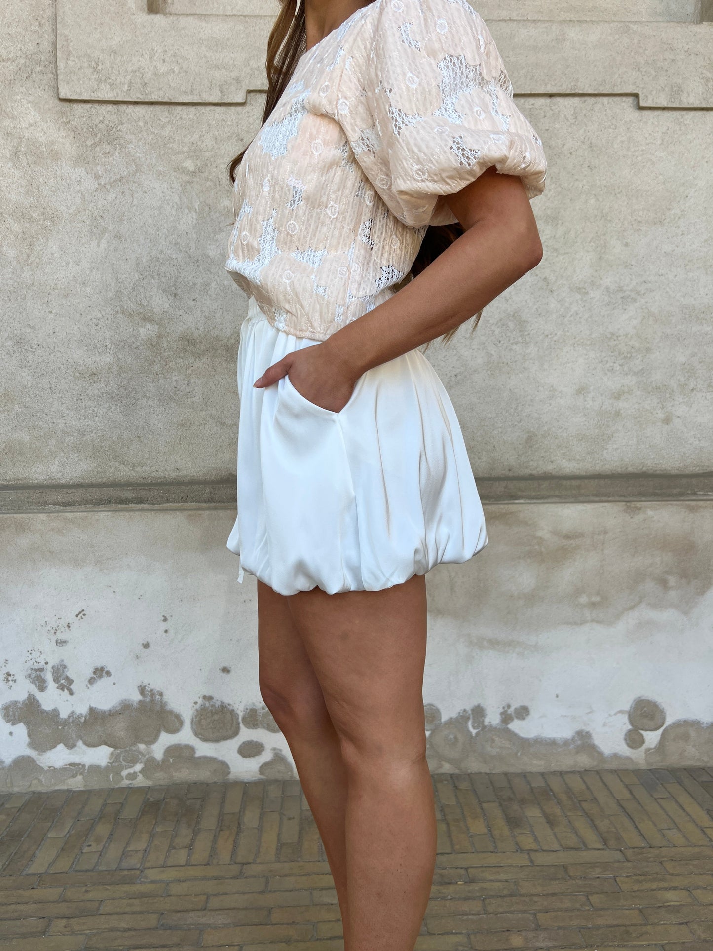 Elli satin balloon shorts