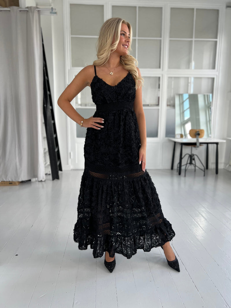 Flam black lace dress (8528)-kjole-Aaberg Copenhagen