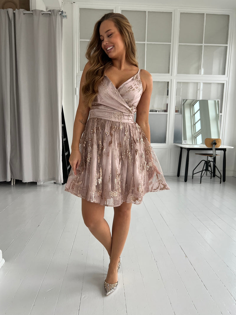 F&P rose shimmer dress