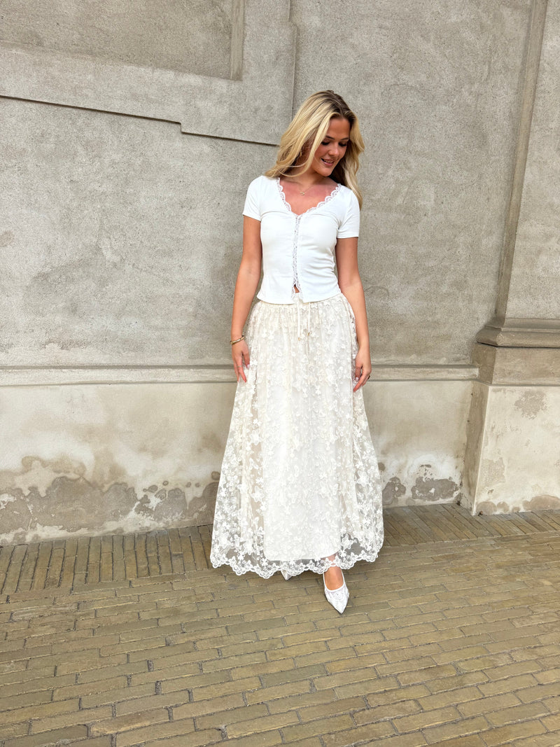 Rosie long lace skirt