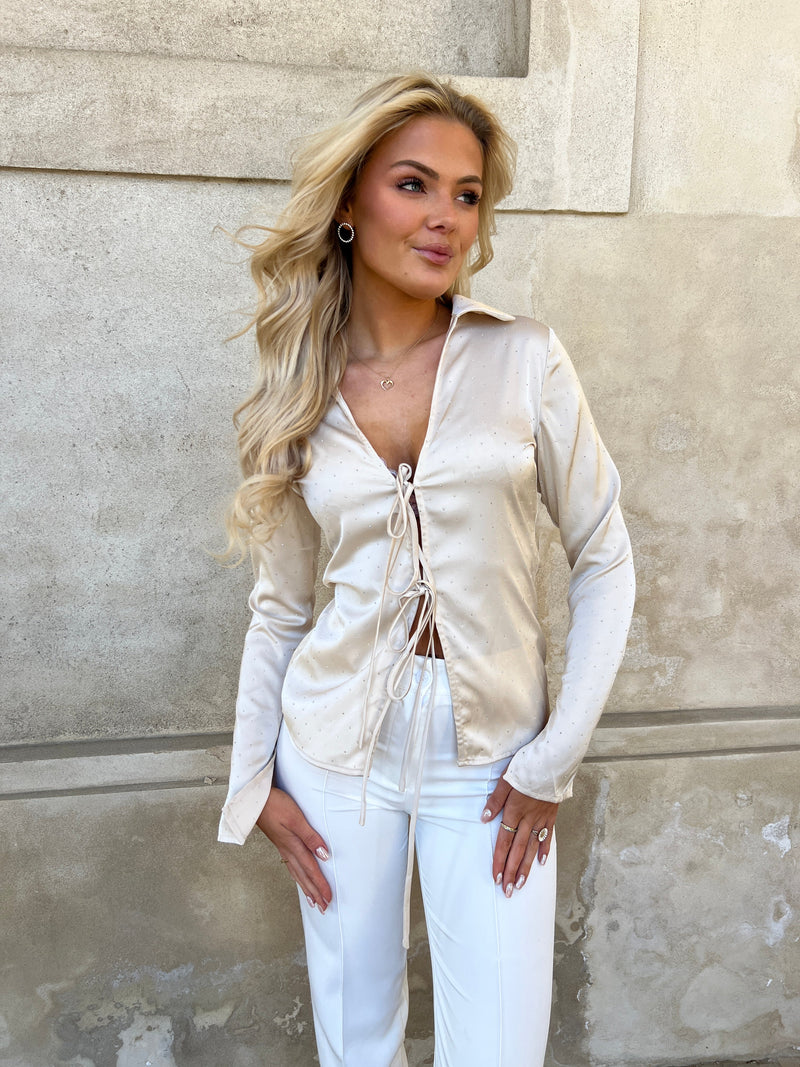 Eight Luxe rhinestone bow top