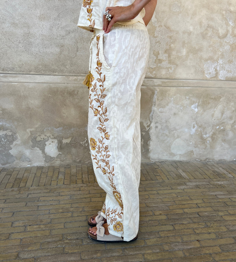 Ivory bohemian pants