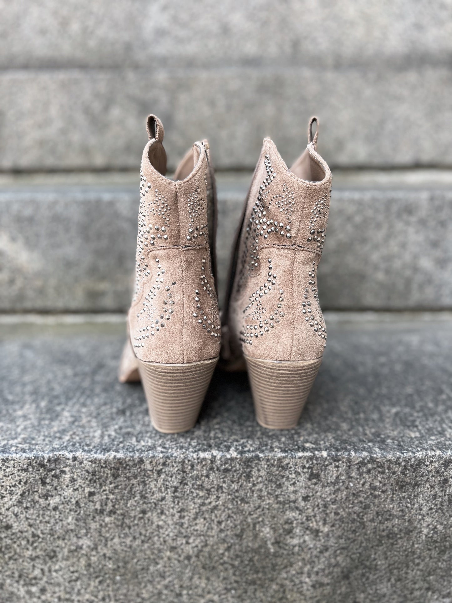 Belle beige rhinestone boot (3258)