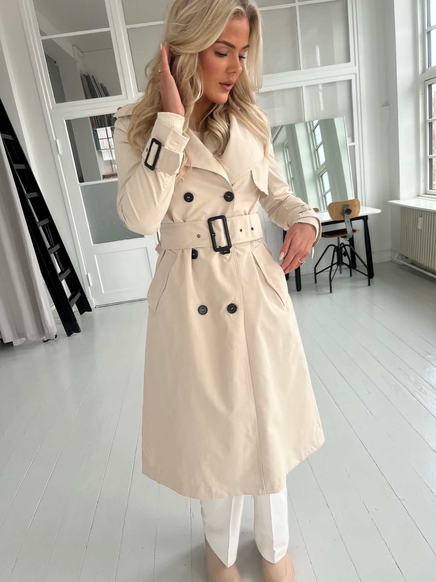 Softy beige waterproof trenchcoat (4709)