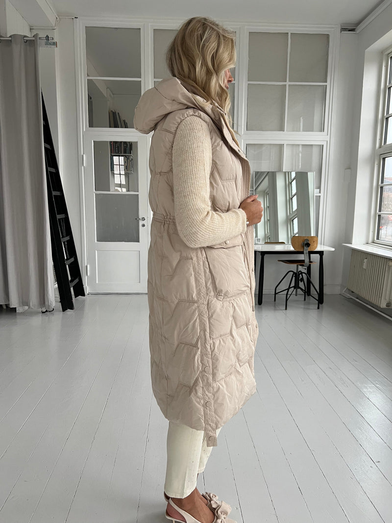 Flam beige long vest