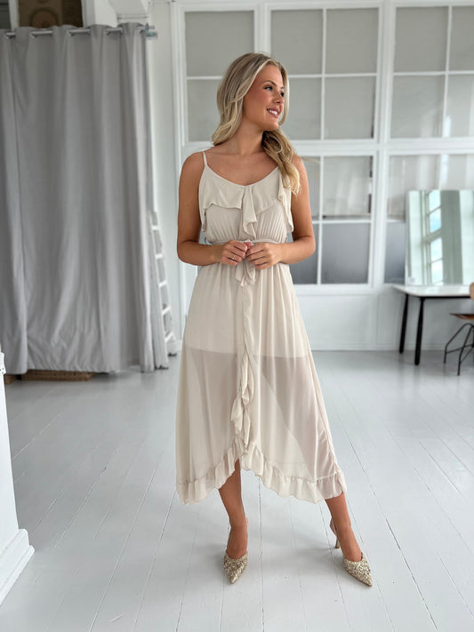 Estee beige dress-Kjole, kjoler-Åberg CPH-Åberg Copenhagen DK