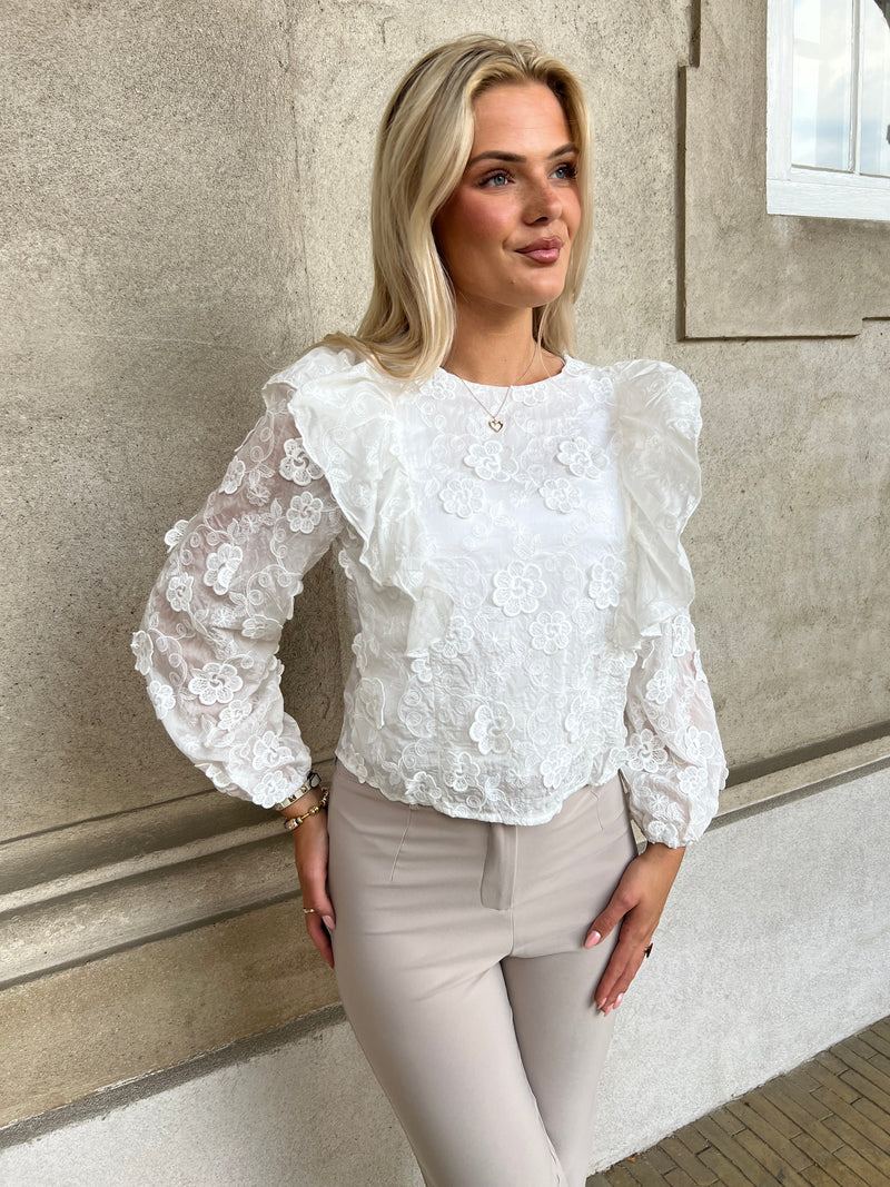 Elli white bloom blouse
