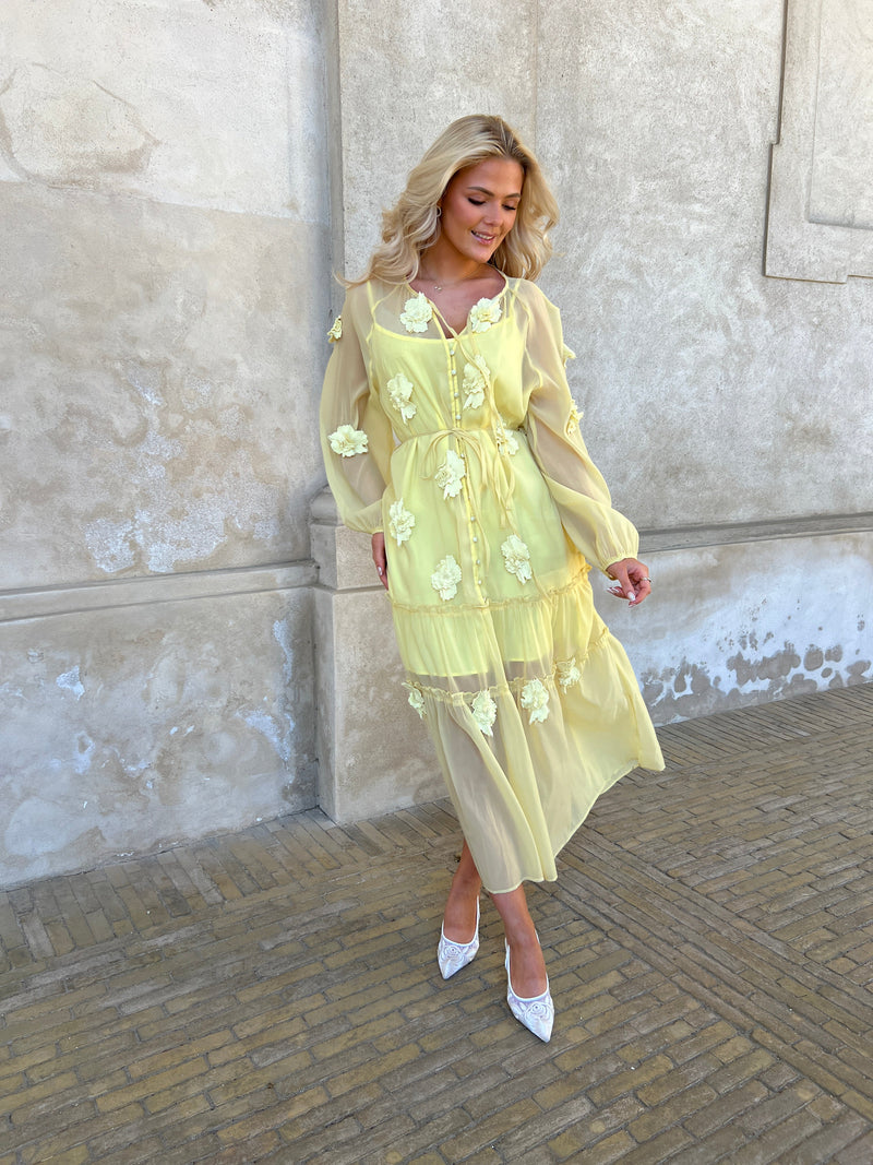 Flam yellow bloom dress