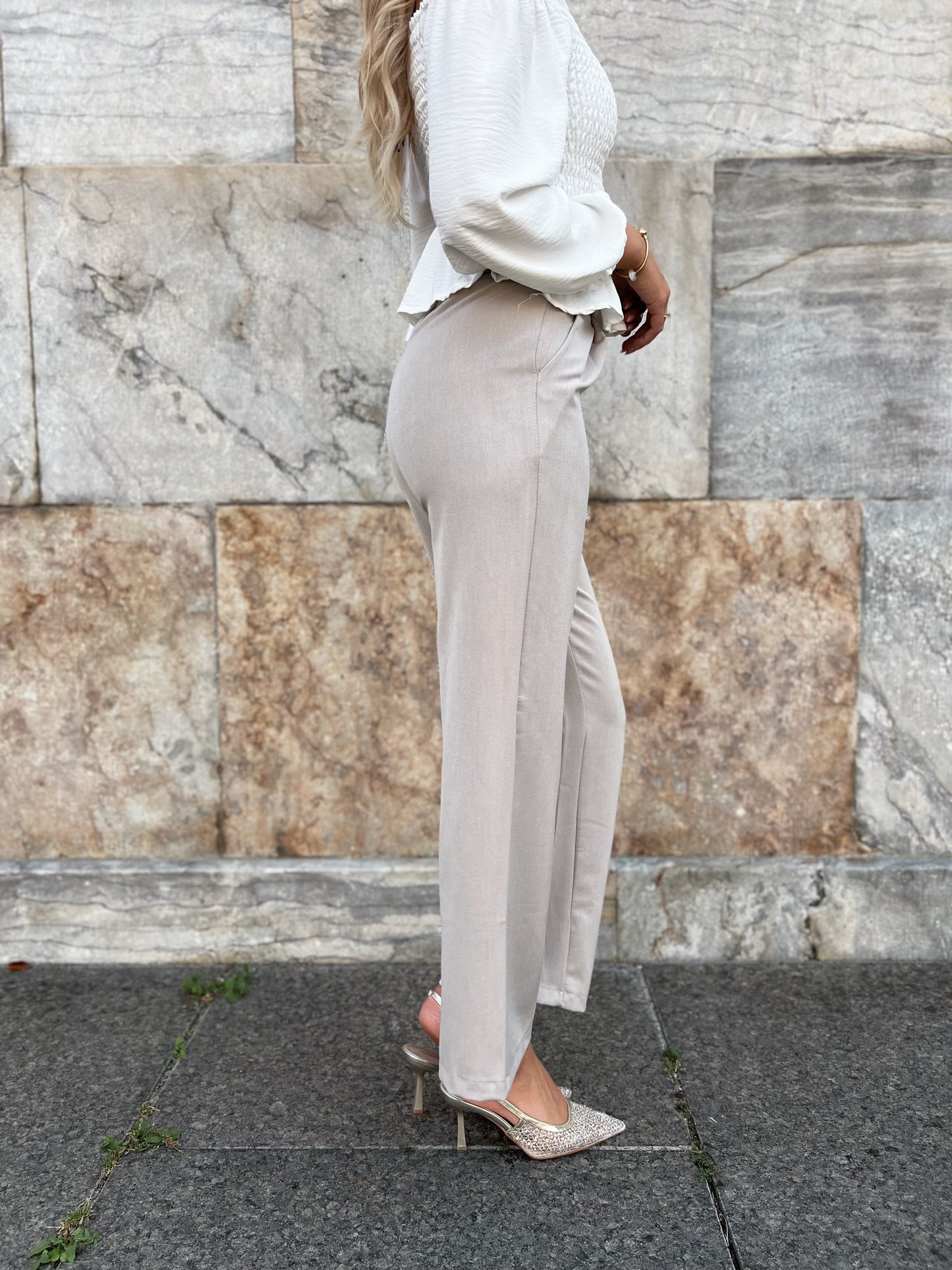 Laf'ee taupe long trousers (5723)