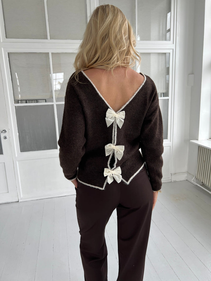 Flam coffee bow Knit