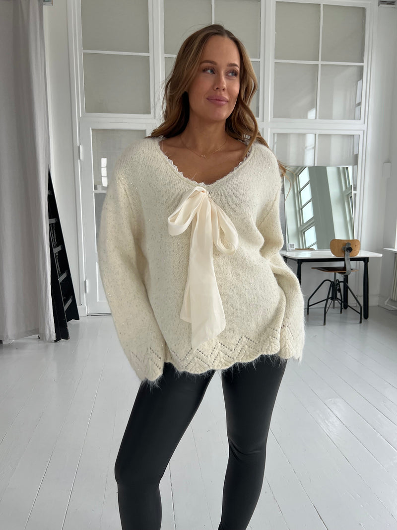 Azaka beige shimmer knit