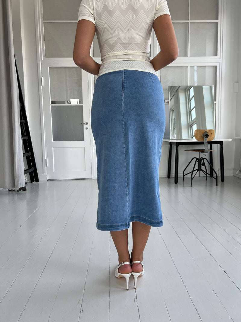 Estee long denim skirt