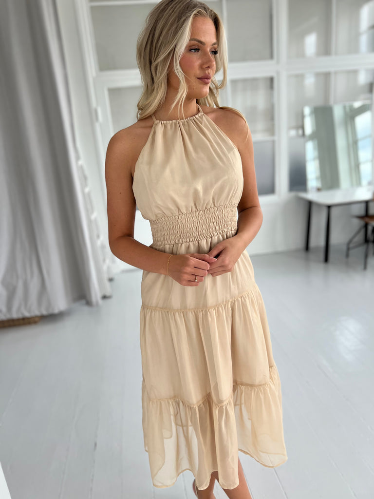 Lucce beige shimmer dress (1503)-kjole-Åberg CPH-Åberg Copenhagen DK