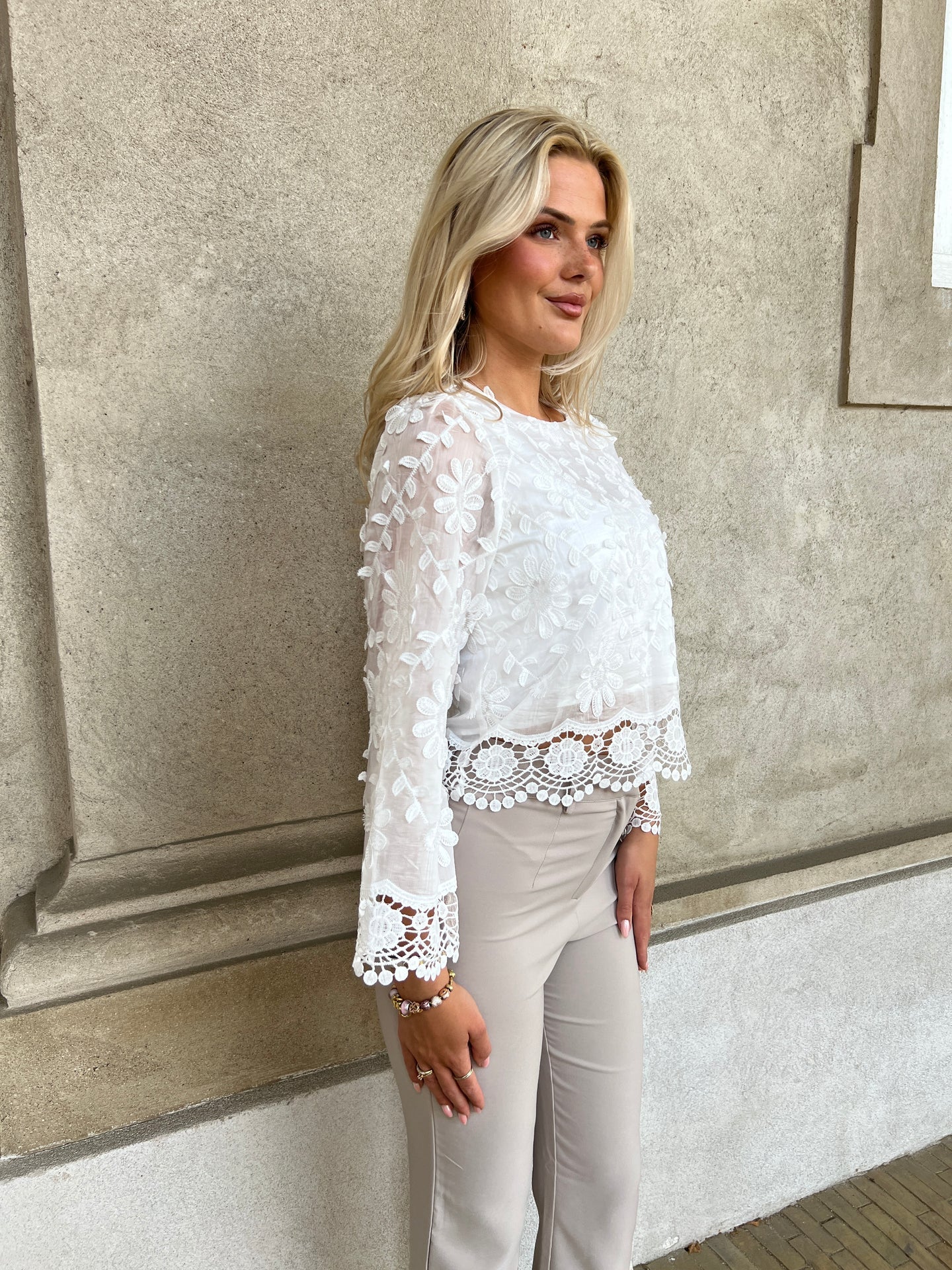 Elli white lace blouse