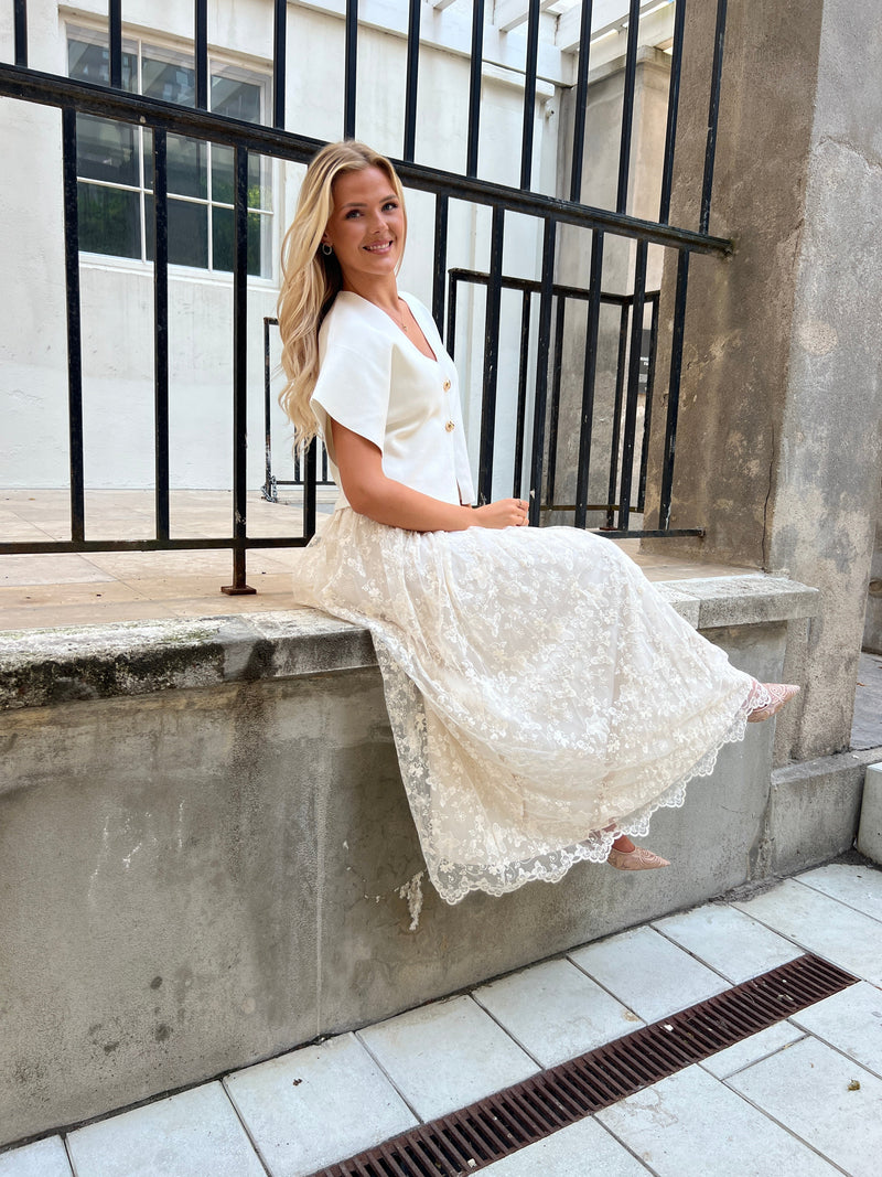Rosie long lace skirt