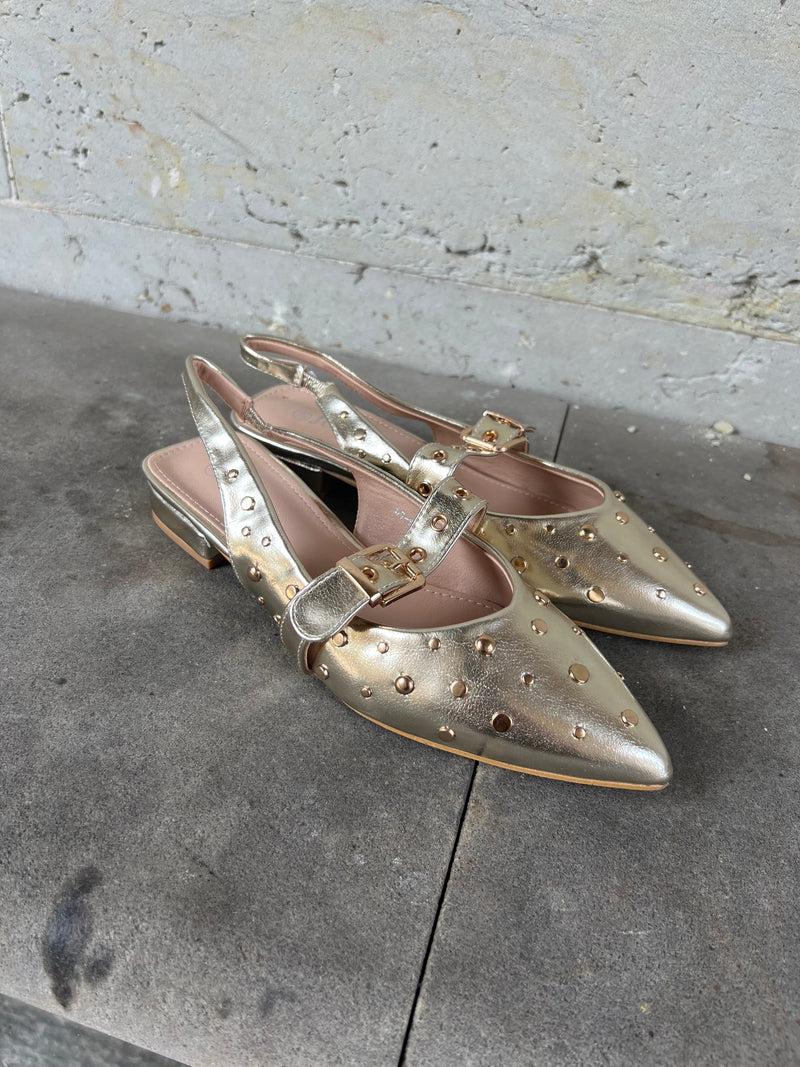 Joia studded golden ballerina