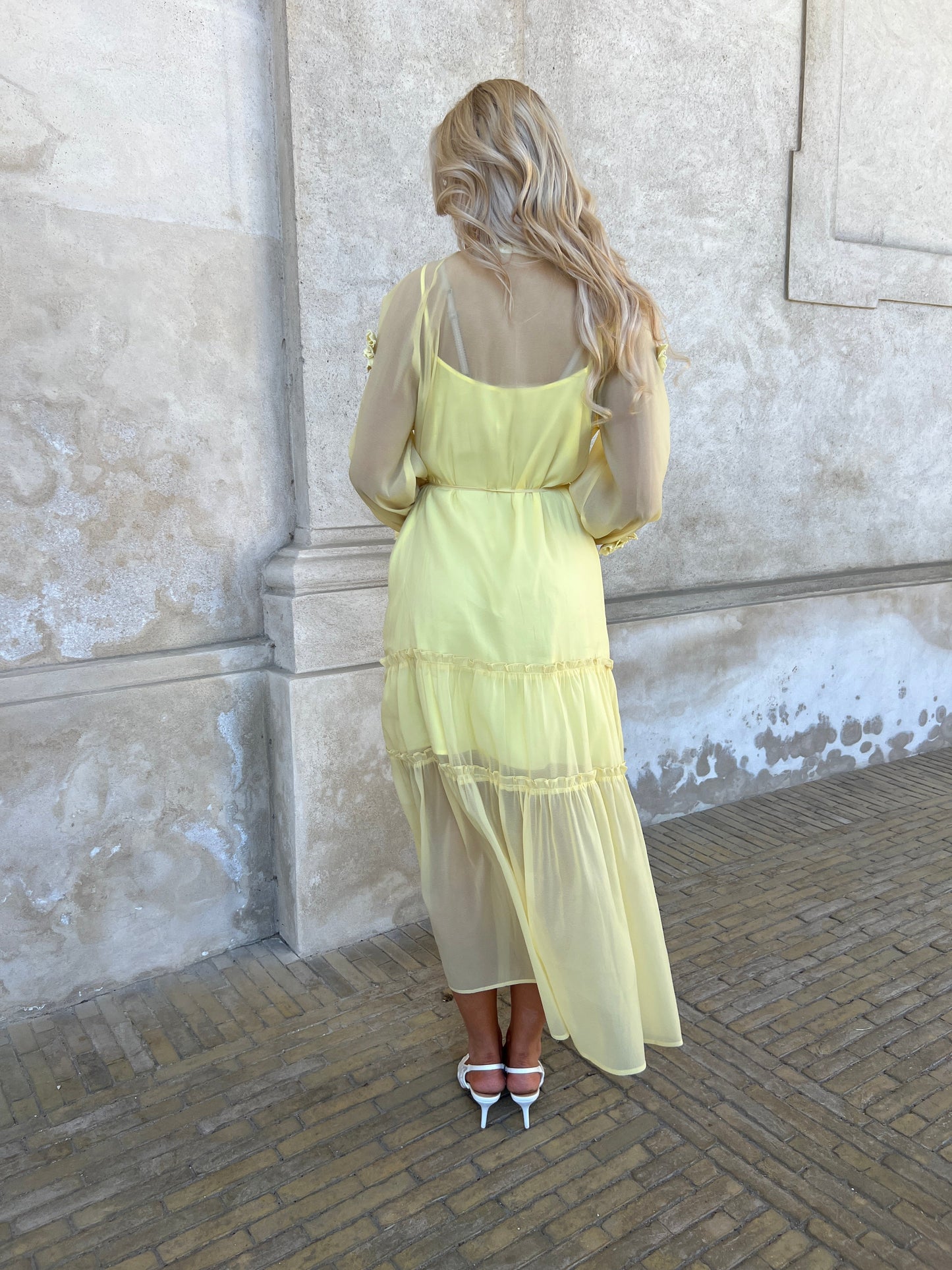 Flam yellow bloom dress