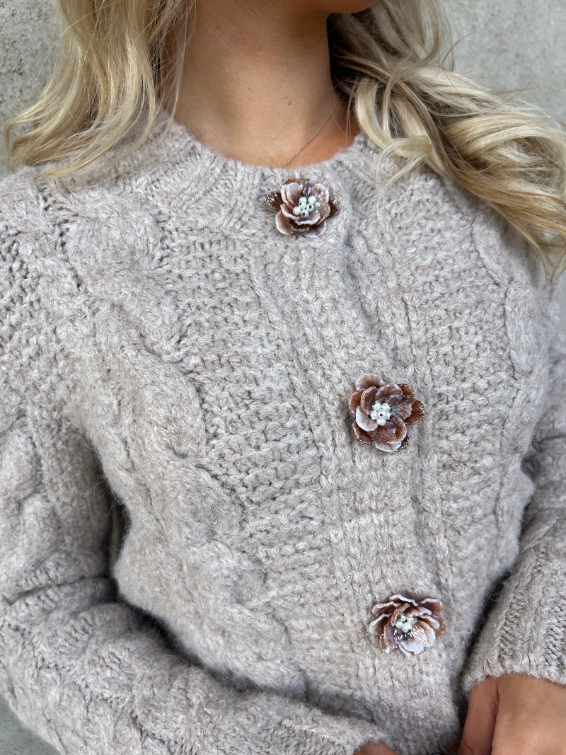 Azaka taupe cardigan