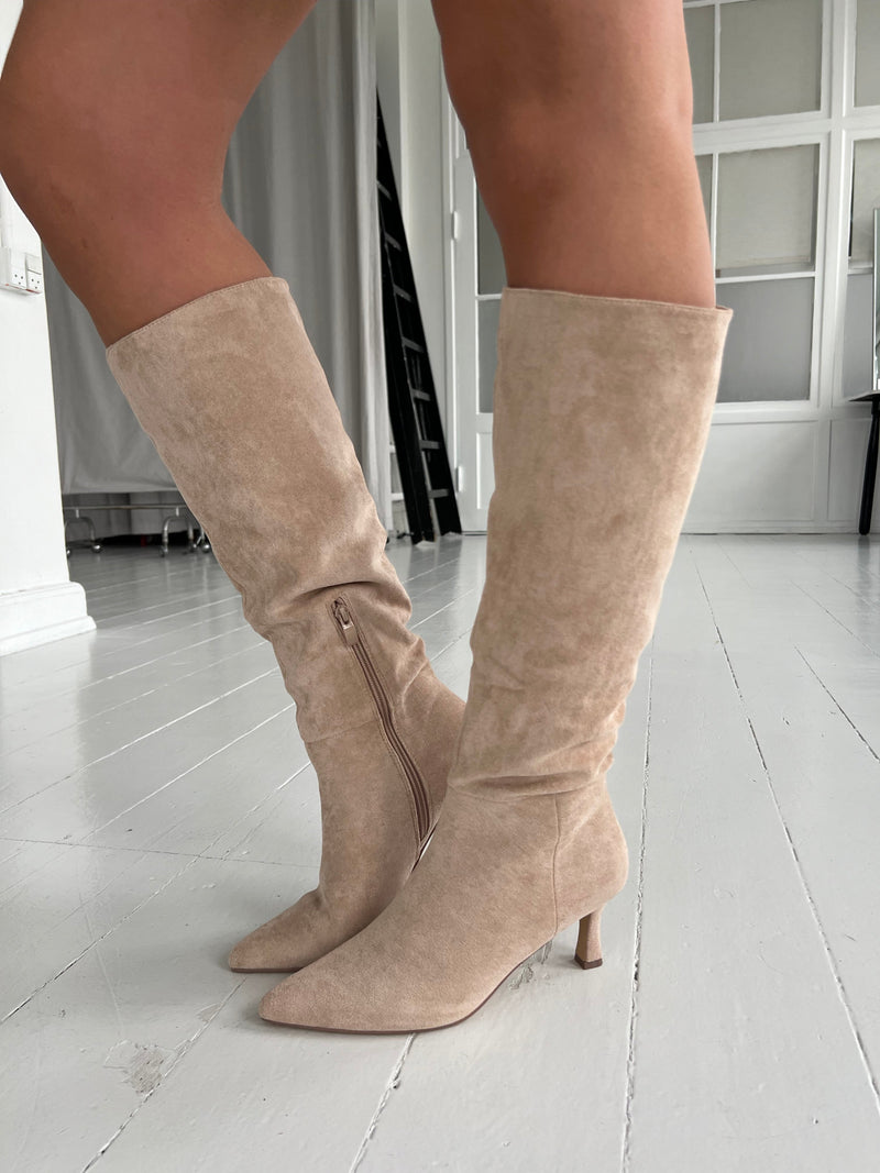 Belle Beige heel boot (7002)