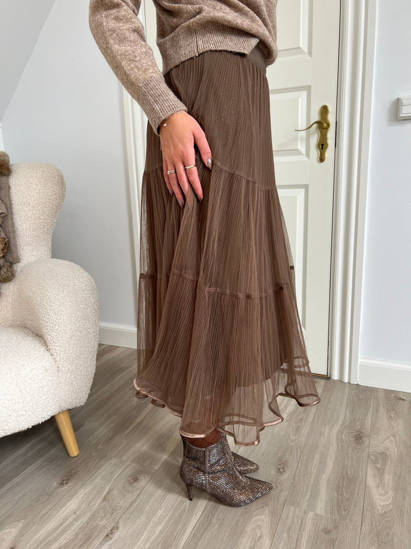 Orice Taupe  tulle skirt