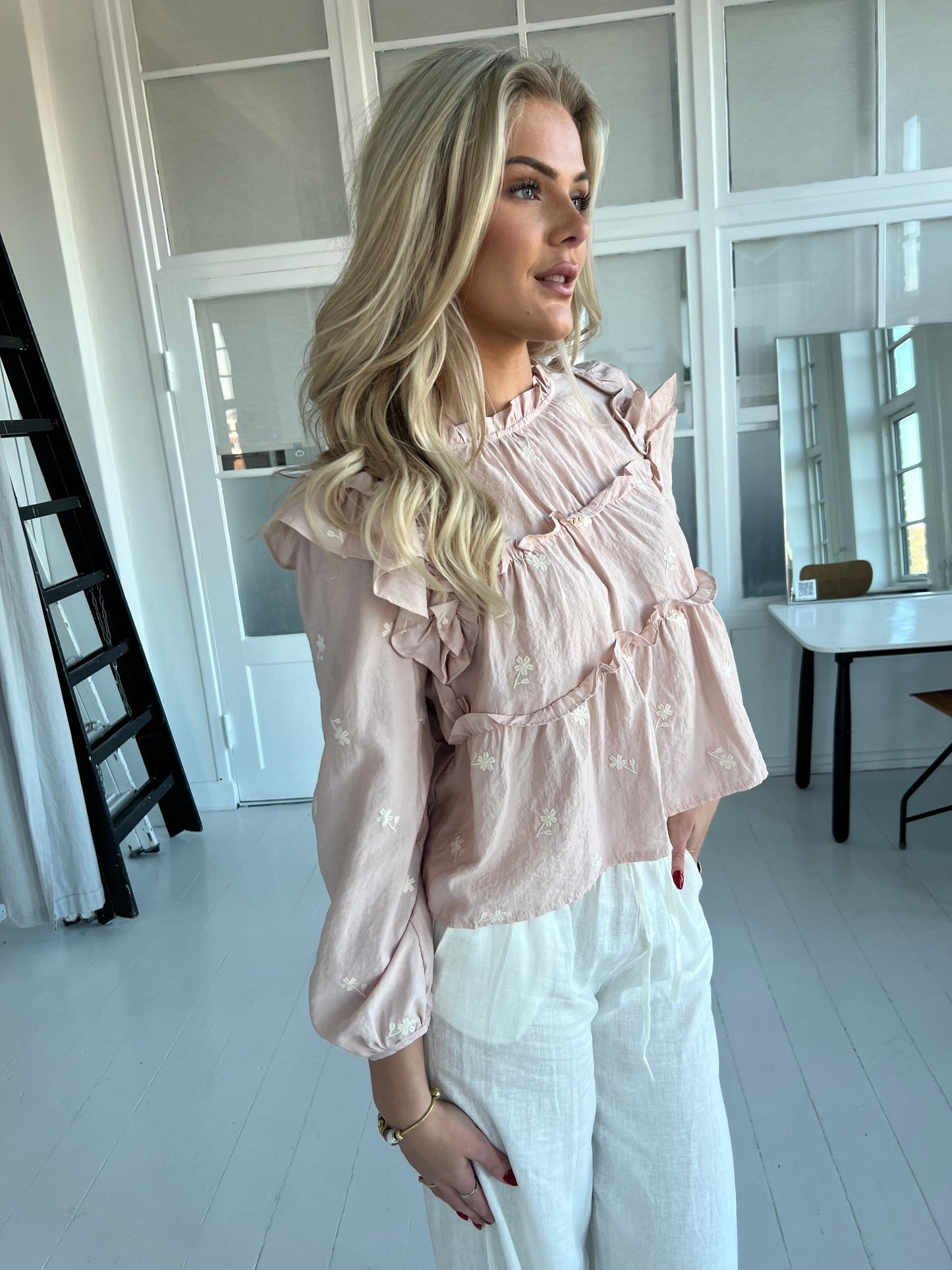 Azaka rose romantic blouse