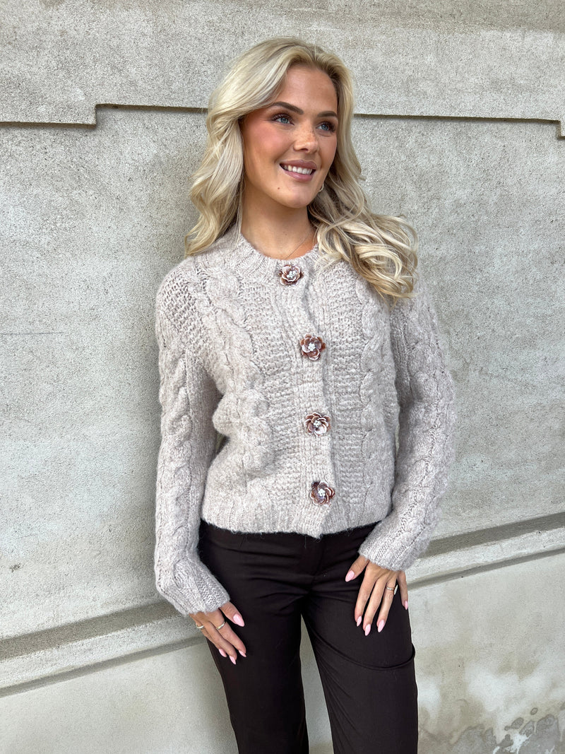 Azaka taupe cardigan