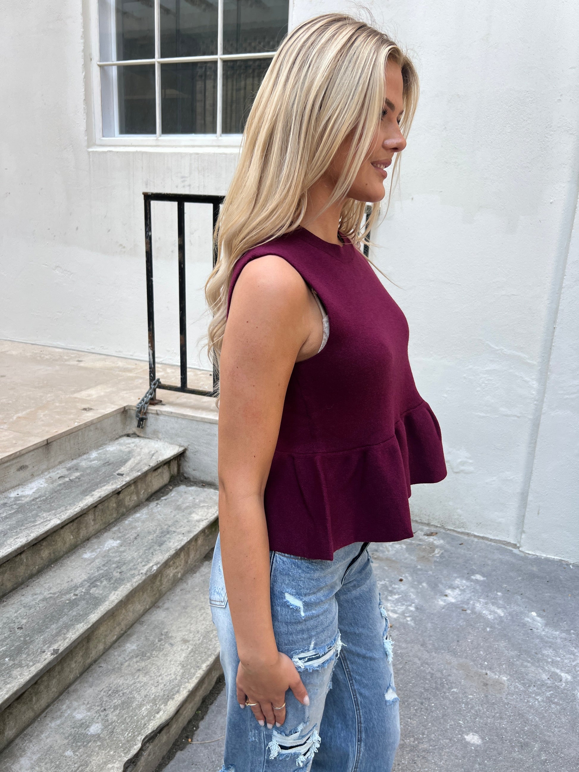 Kilky bordeaux wave top fra webshoppen Aaberg Copenhagen