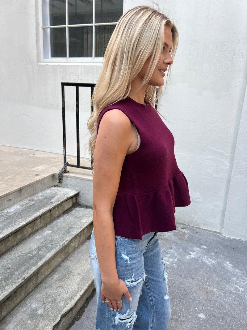 Kilky bordeaux wave top fra webshoppen Aaberg Copenhagen