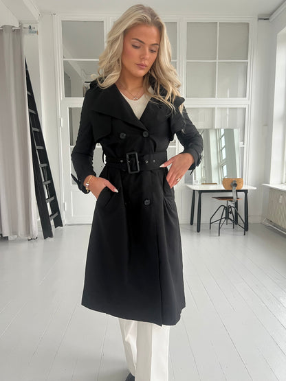 Softy black waterproof trenchcoat