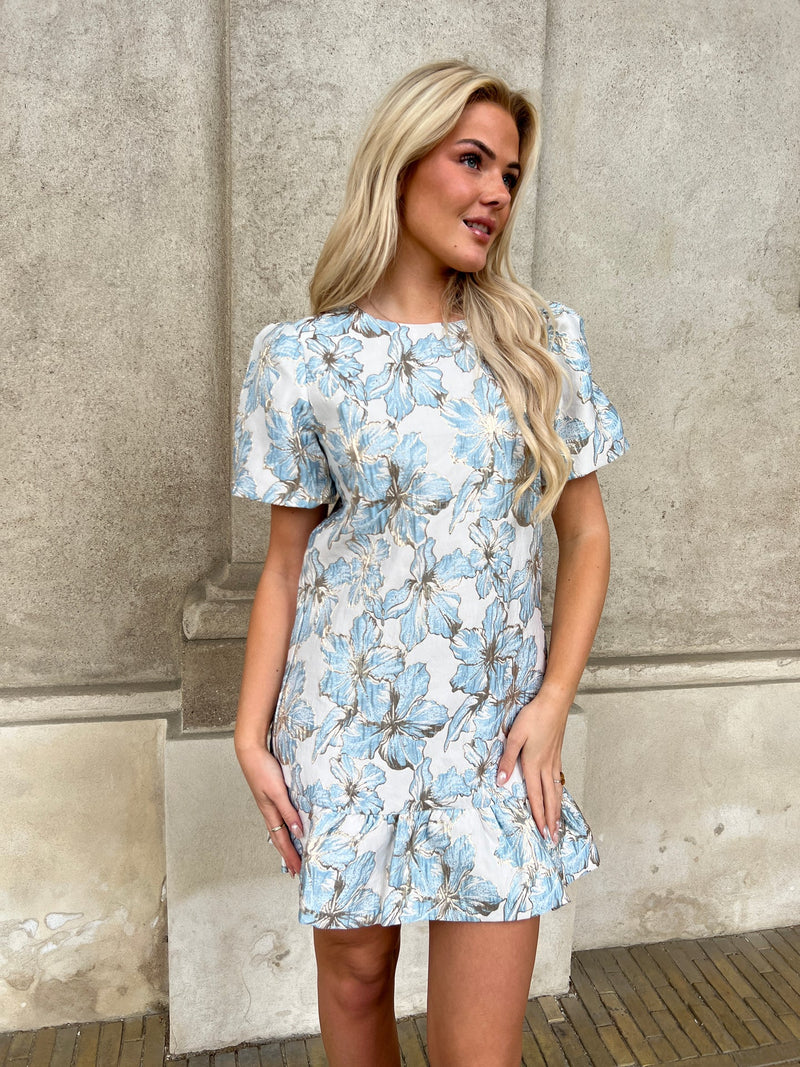 Golden Live blue ruffle dress