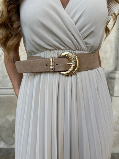 Nora elastic belt beige