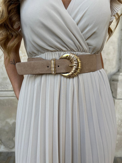 Nora elastic belt beige