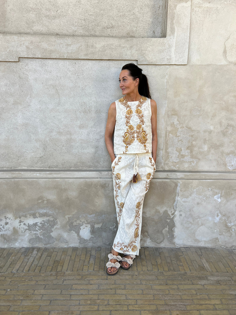 Ivory bohemian pants