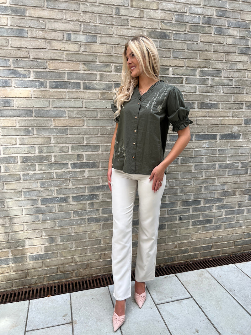 Gaspar forrest green Garda Blouse