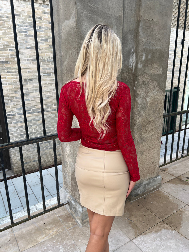 Fleur red lace top