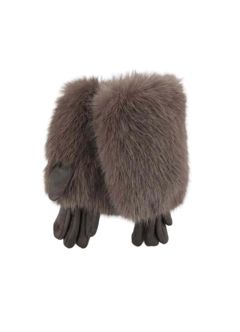 Emma choko fake fur gloves fra webshoppen Aaberg Copenhagen