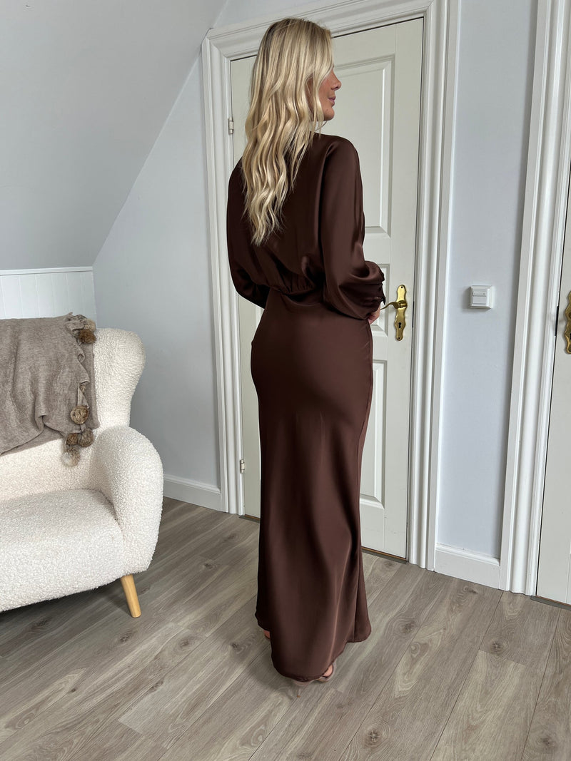 Eight luxe satin choko dress