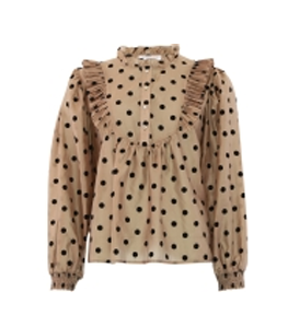 Continue Silke dot shirt Nougat fra webshoppen Aaberg Copenhagen