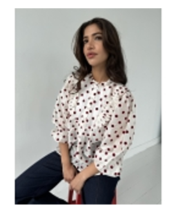 Continue Silke dot shirt White fra webshoppen Aaberg Copenhagen