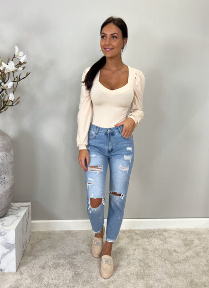 G-smack ripped mom jeans (9666)